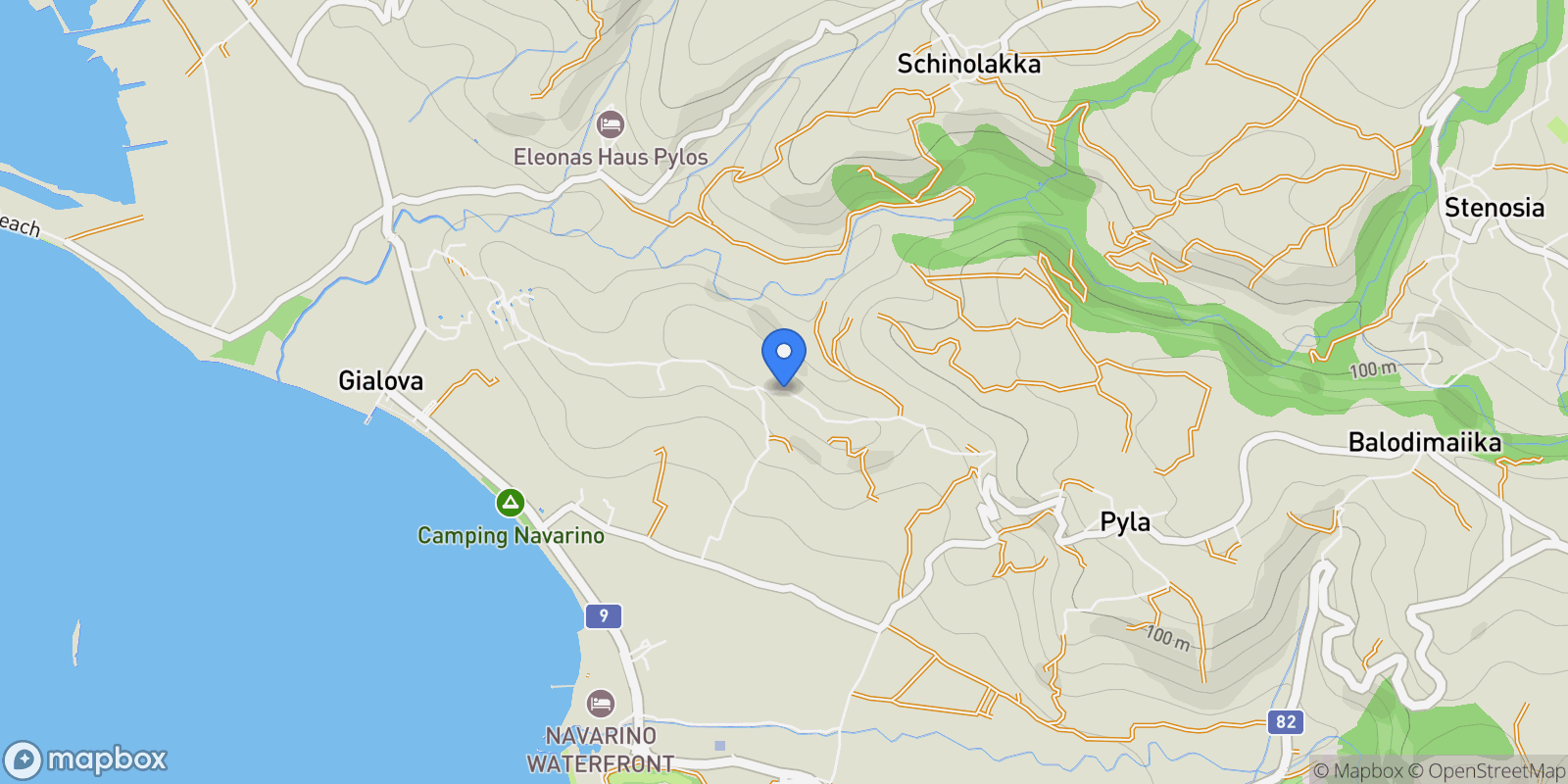 Map showing Pylos and Nestor, Peloponnese, Western Greece and the Ionian, Greece.