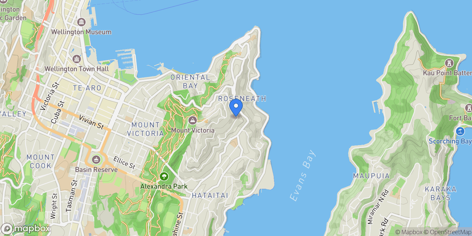 Map showing 60A Roseneath Terrace Roseneath, Wellington, WGN 6011, Wellington, Wellington, New Zealand.