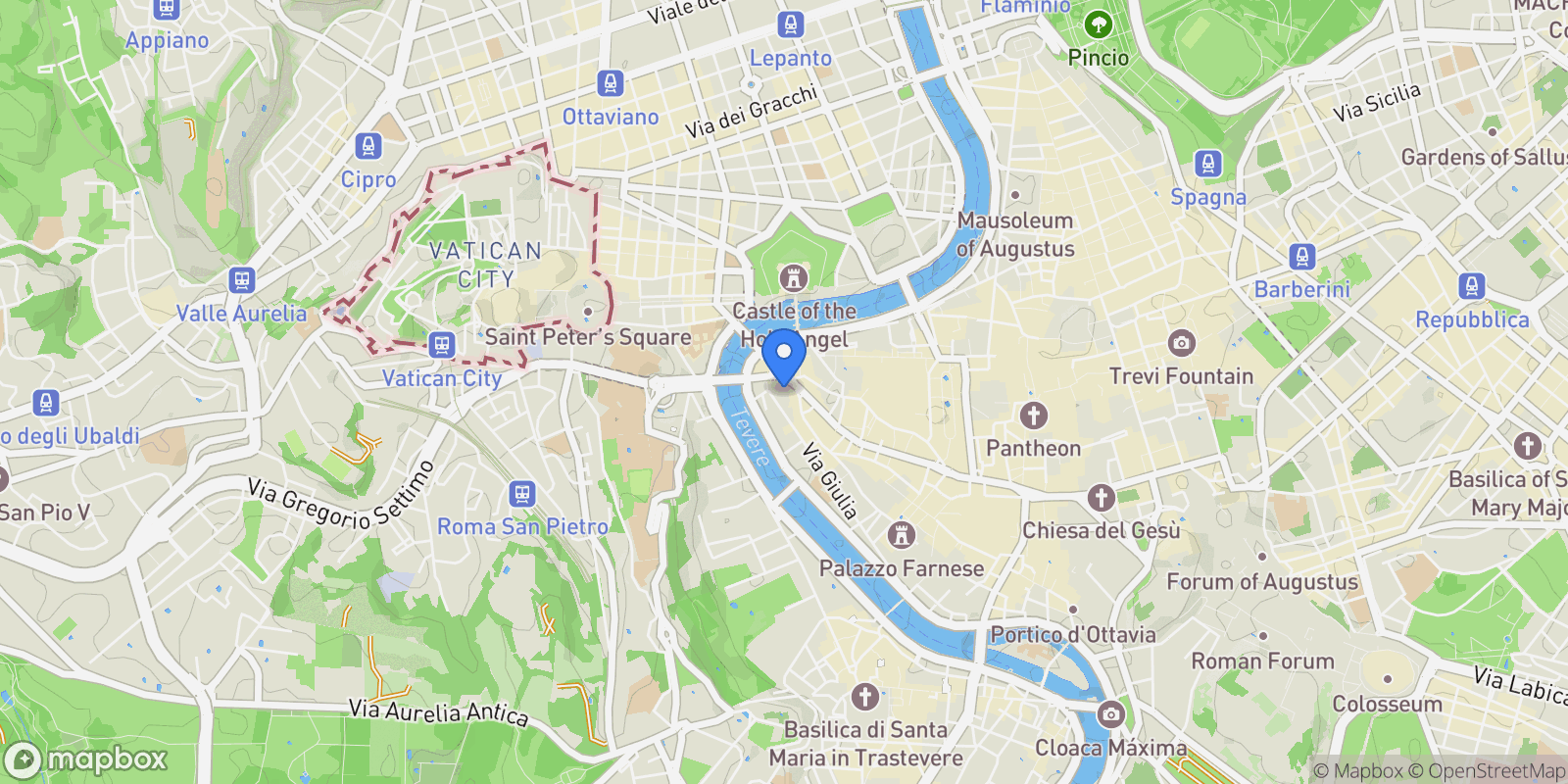 Map showing Rome, Lazio, Italy.