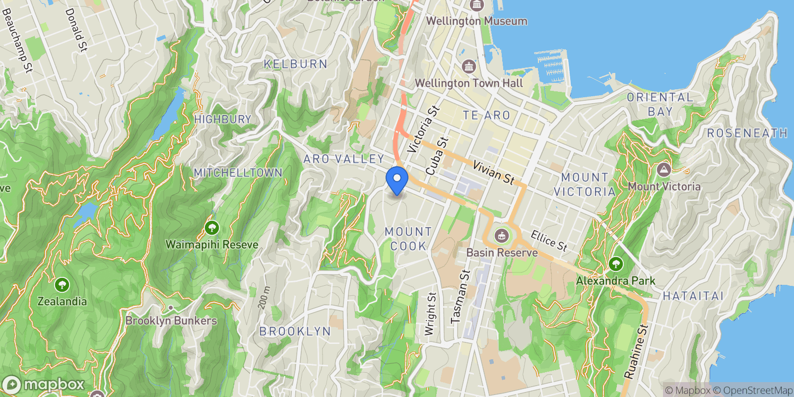 Map showing 16_20 Thompson Street Mount Cook, Wellington, WGN 6011, Wellington, Wellington, New Zealand.