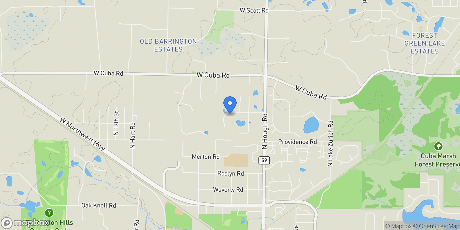 Map showing 25999 W. Sunset Road, Barrington, IL, 60010, USA, Barrington Hills, Illinois, United States.