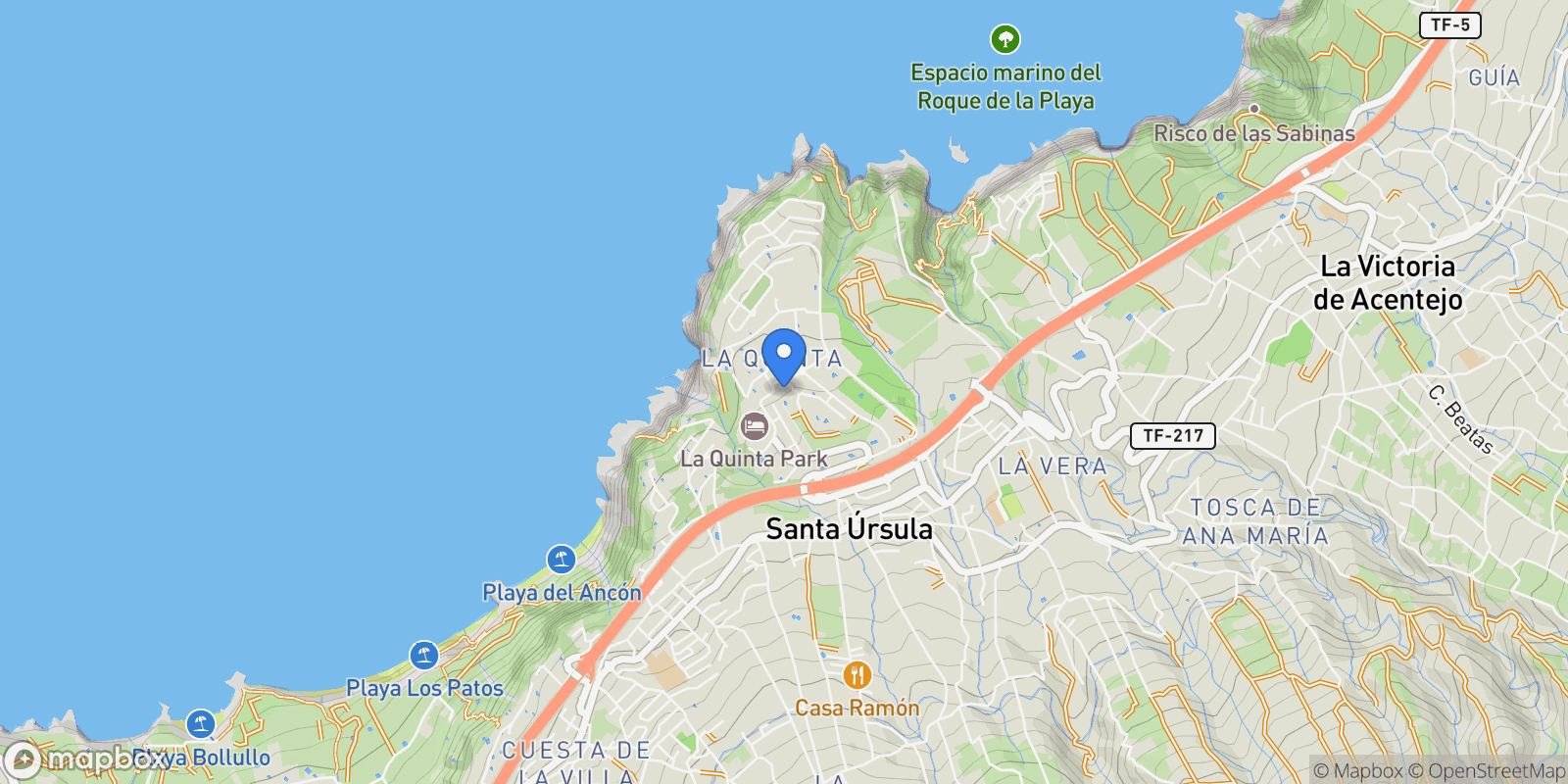 Map showing La Quinta, Málaga, La Quinta, Canary Islands, Spain.