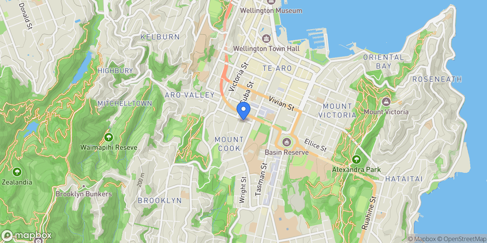 Map showing 44/29 Webb Street Mount Cook, Wellington, WGN 6011, Wellington, Wellington, New Zealand.