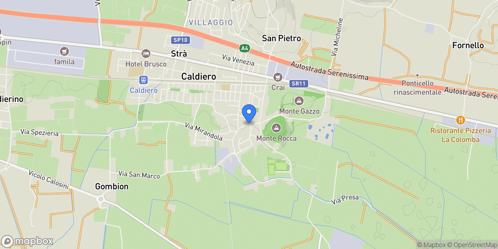 Map showing Viale della Libertà, Caldiero, Veneto, Italy.