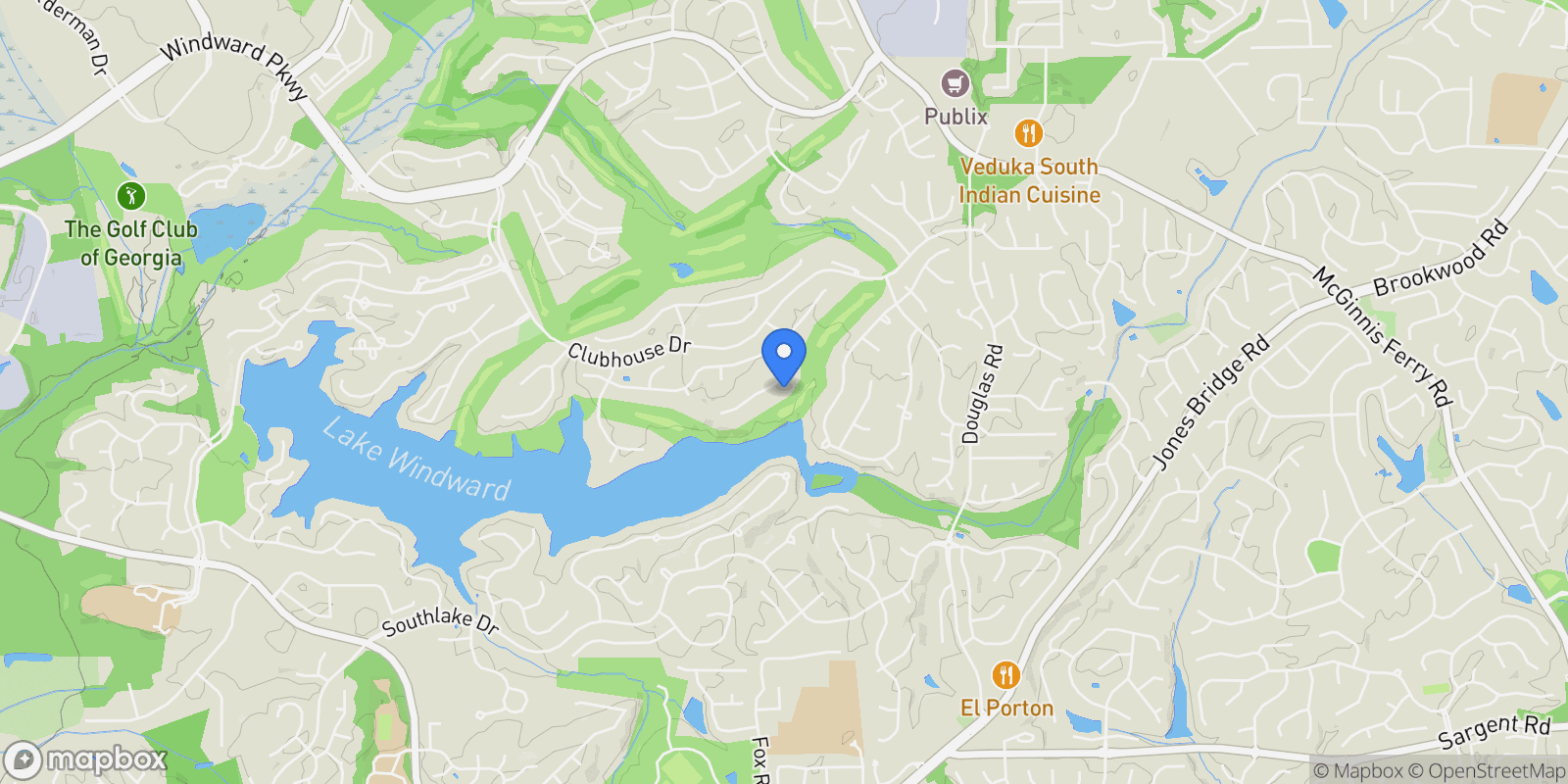 Map showing 2250 Blackheath Trace, Alpharetta, Georgia, United States.