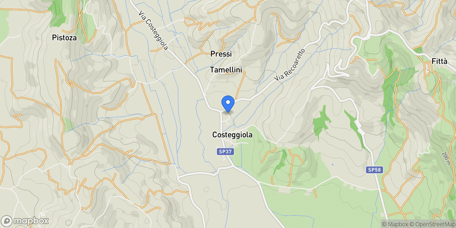 Map showing Via dei Tigli, Costeggiola, Veneto, Italy.