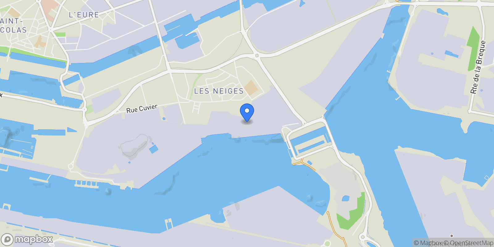 Map showing Le Havre, Normandy, France.
