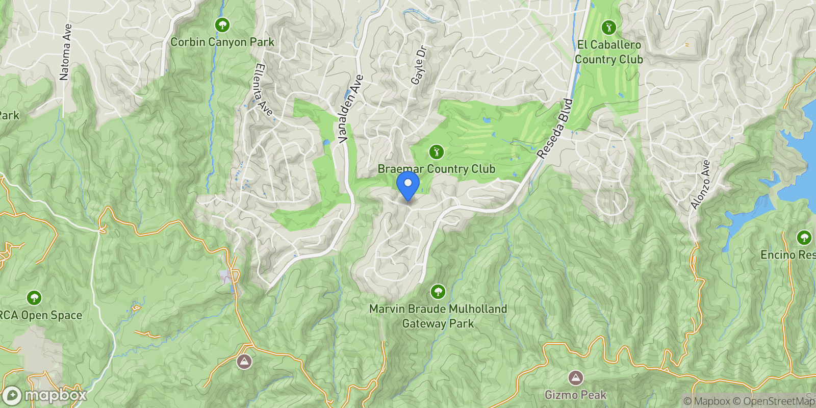 Map showing 19134 Briarfield Way, Los Angeles, California, United States.