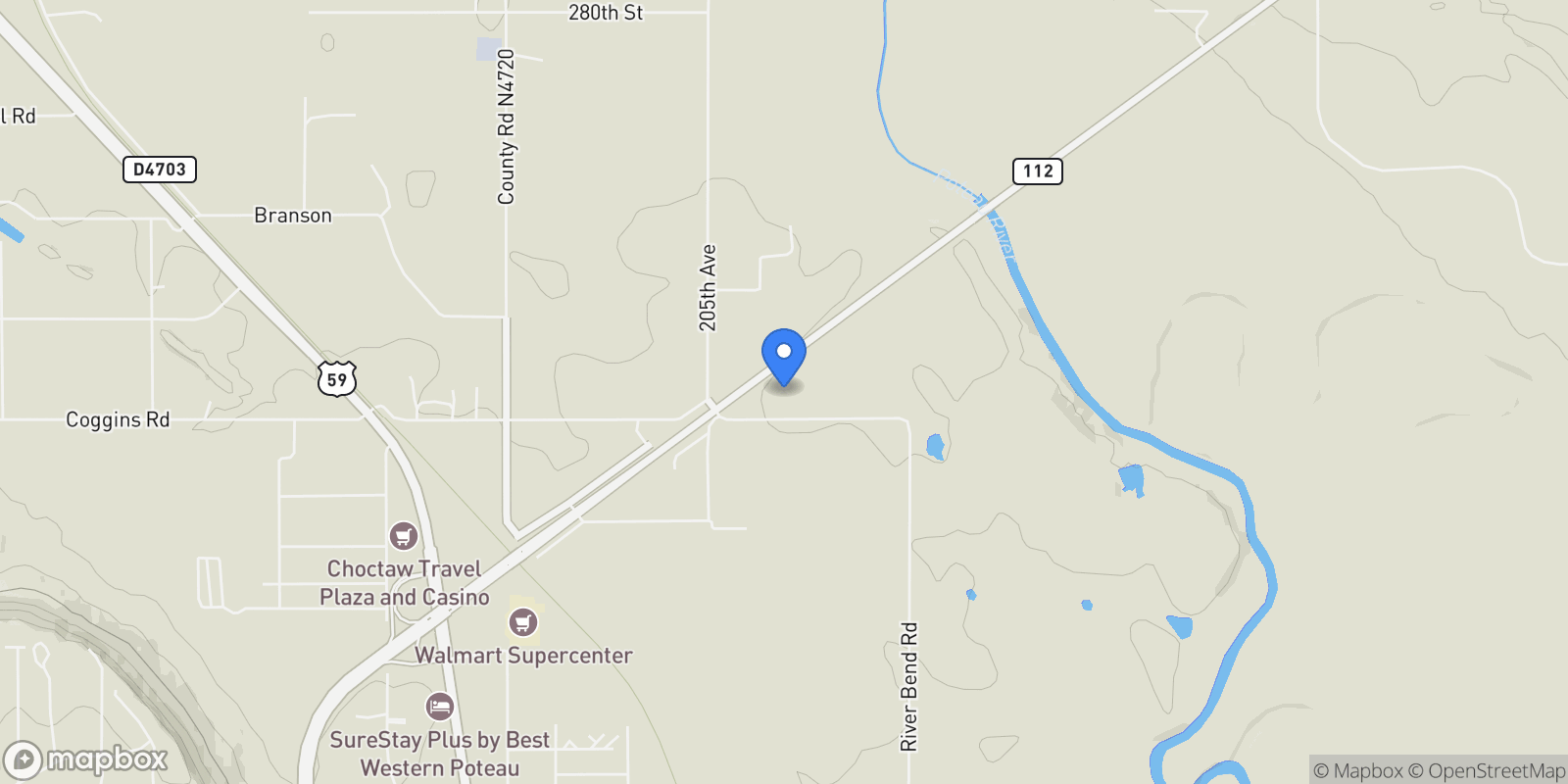 Map showing 20310 290th Street, Poteau, OK 74953, Poteau, Oklahoma, United States.