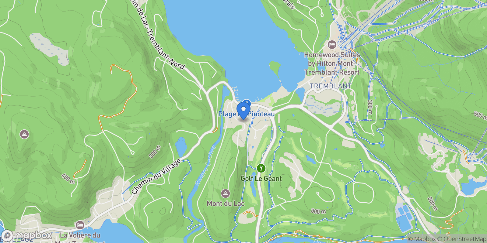 Map showing 156 Rue Pinoteau, Mont-Tremblant, Quebec, Canada.