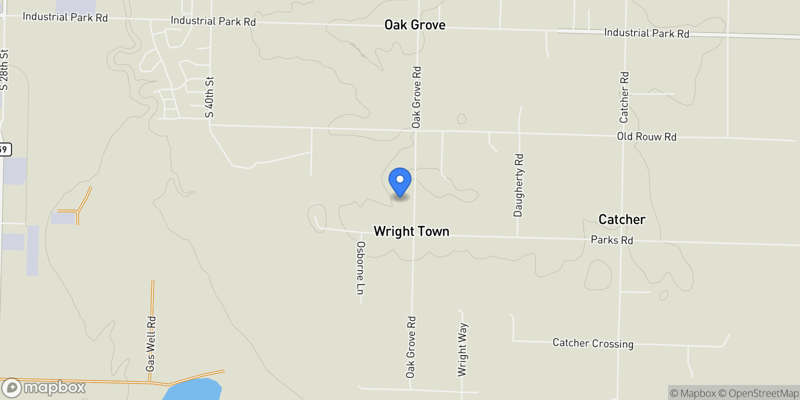 Map showing 1820 Oak Grove Road, Van Buren, AR 72956, Van Buren, Arkansas, United States.