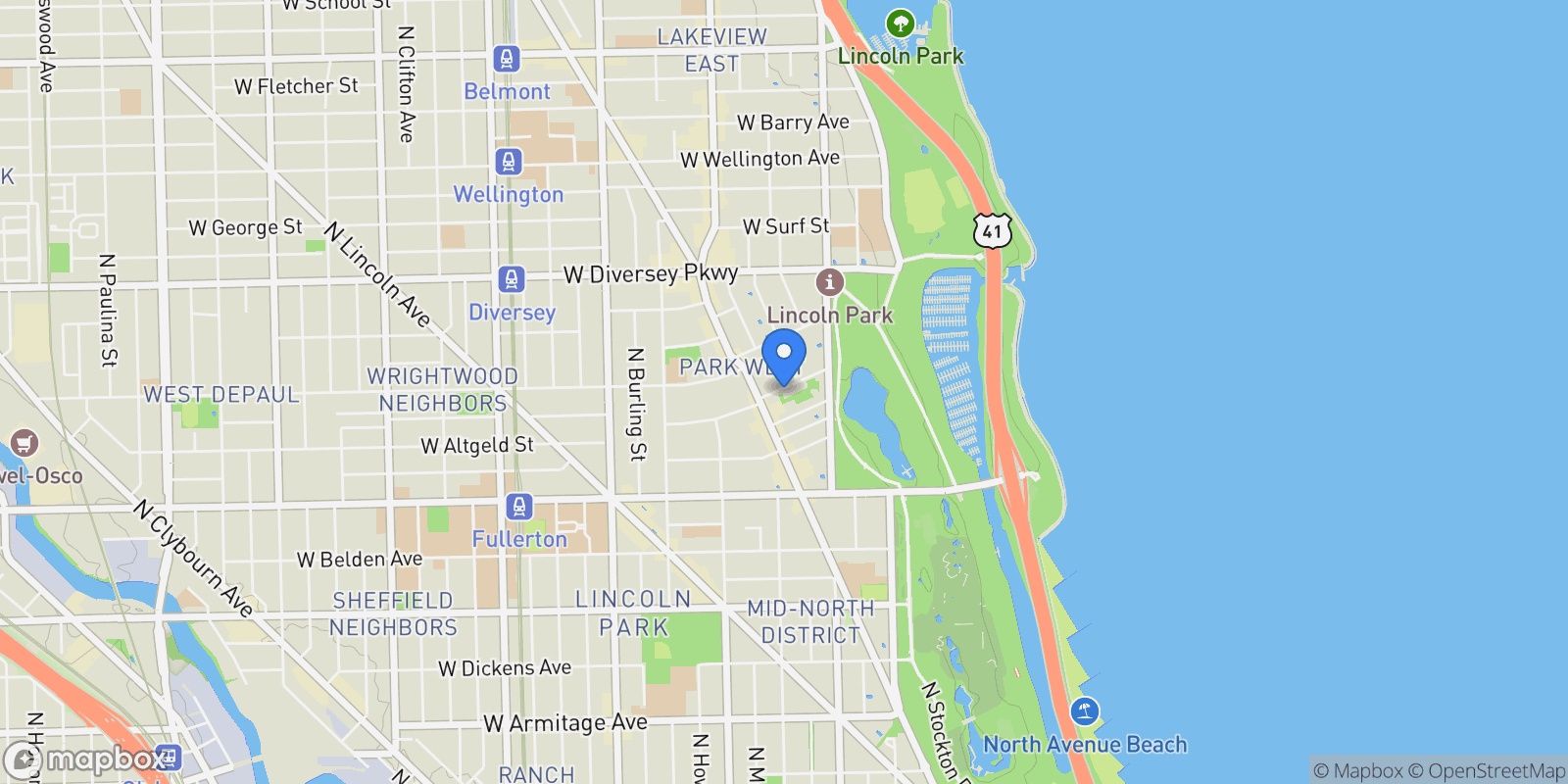 Map showing 457 W. Deming Place, Chicago, IL, 60614, USA, Chicago, Illinois, United States.