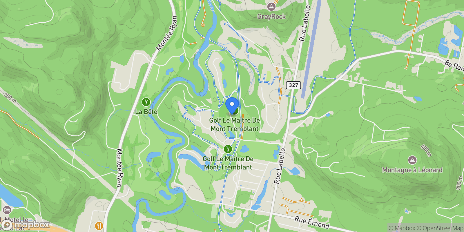 Map showing 555 Allée Royale, Mont-Tremblant, Quebec, Canada.