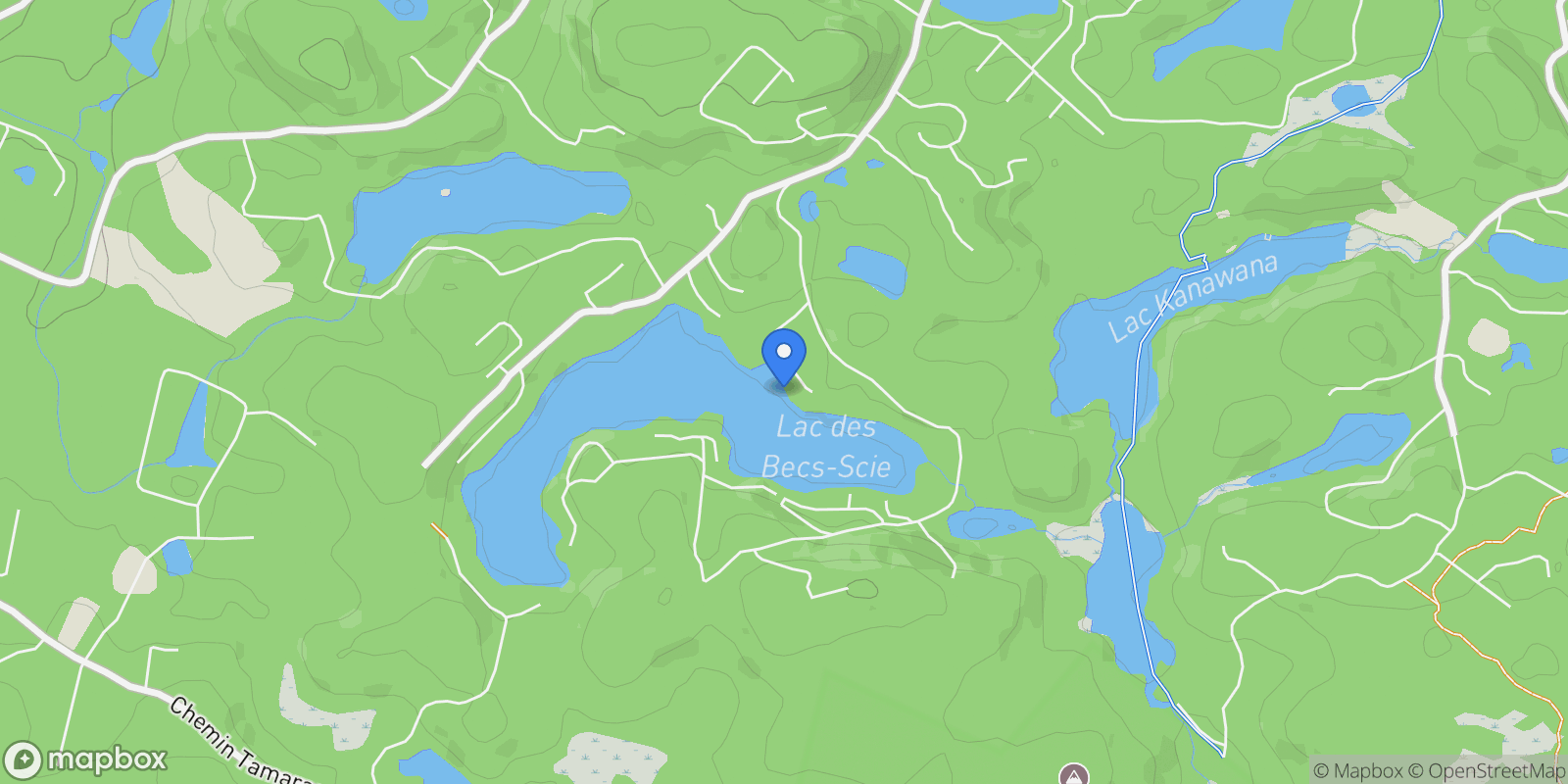 Map showing 1749 Ch. de la Baie-du-Lac, Saint-Sauveur, Quebec, Canada.