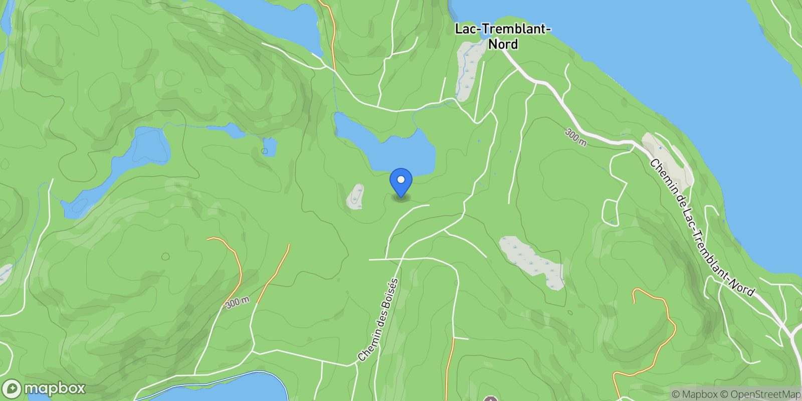 Map showing 32 Ch. du Chasseur, Mont-Tremblant, Quebec, Canada.