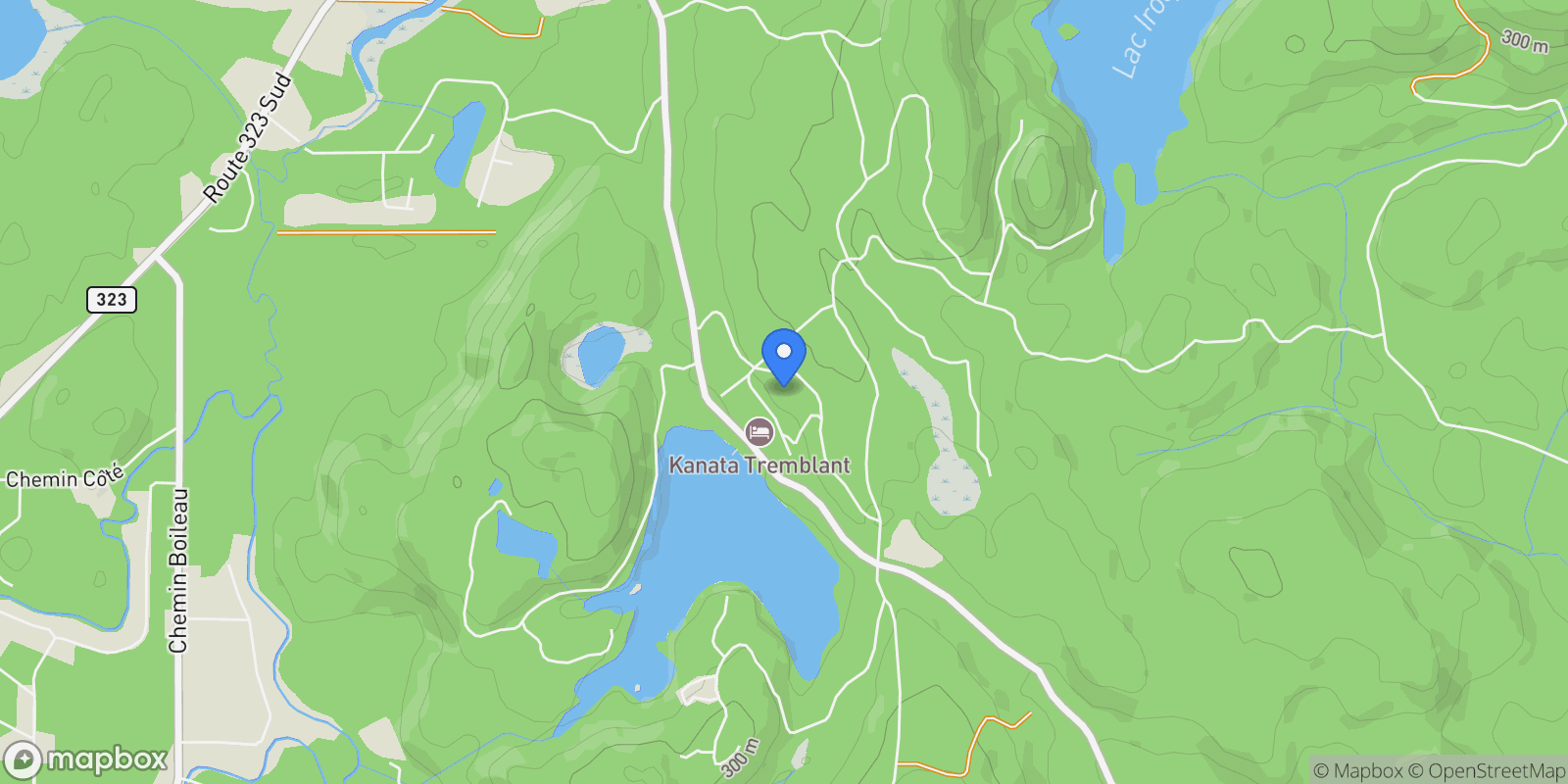 Map showing 121 Ch. du Pavillon-Kanata, Amherst, Quebec, Canada.