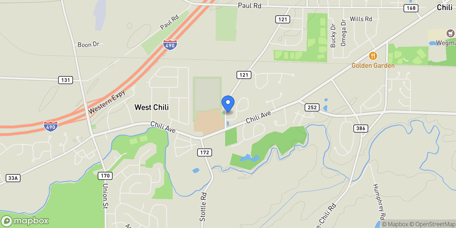 Map showing 711 Chestnut Ridge Road, Spring Valley, NY 10977, Rochester, New York, United States.