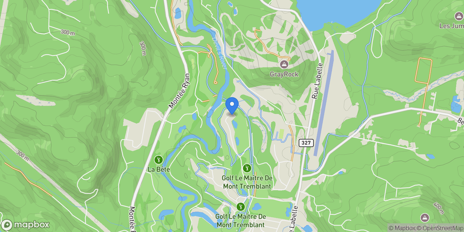 Map showing 890 Allée Royale, Mont-Tremblant, Quebec, Canada.