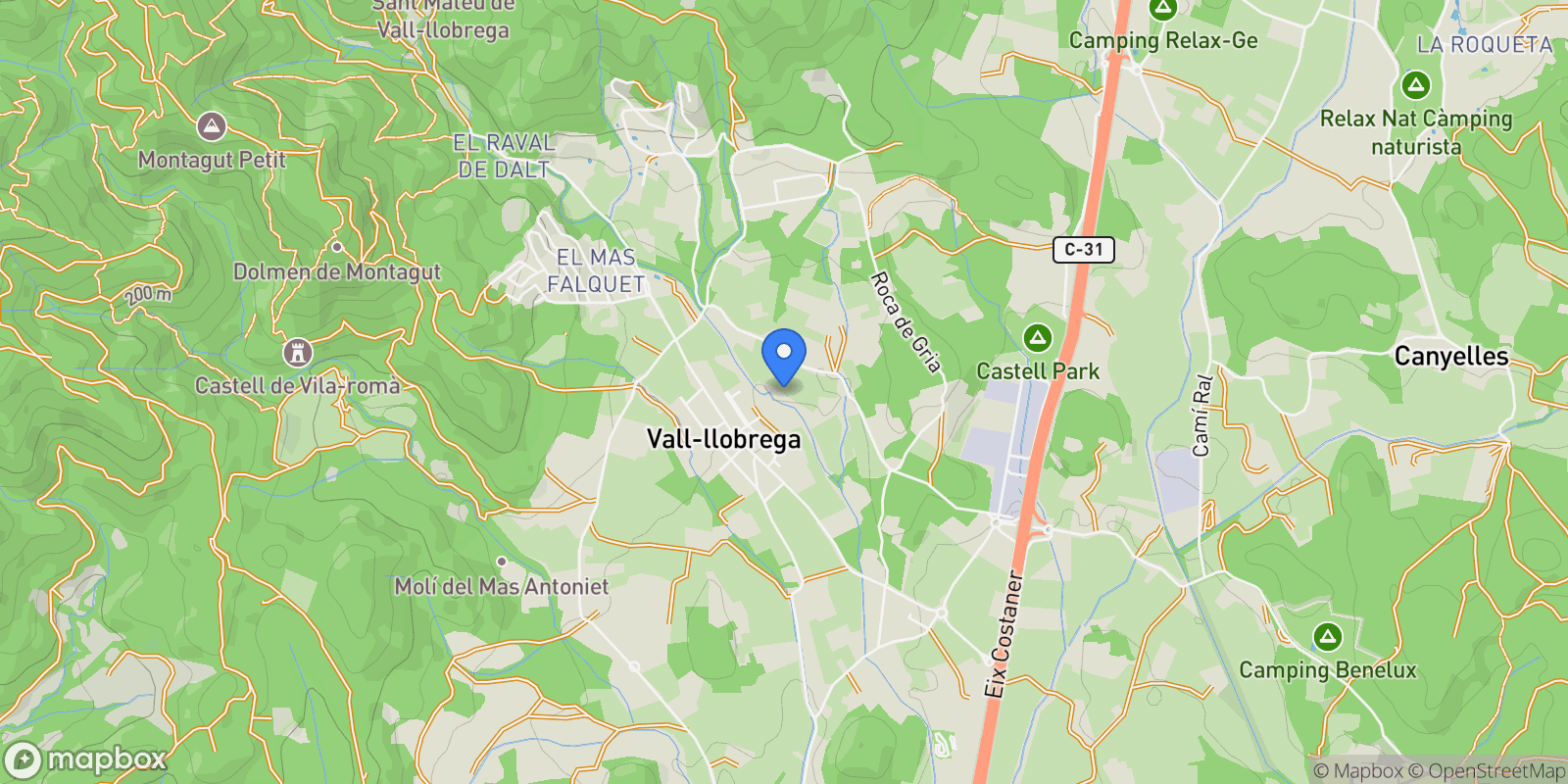 Map showing Girona, Vall-llobrega, Catalonia, Spain.
