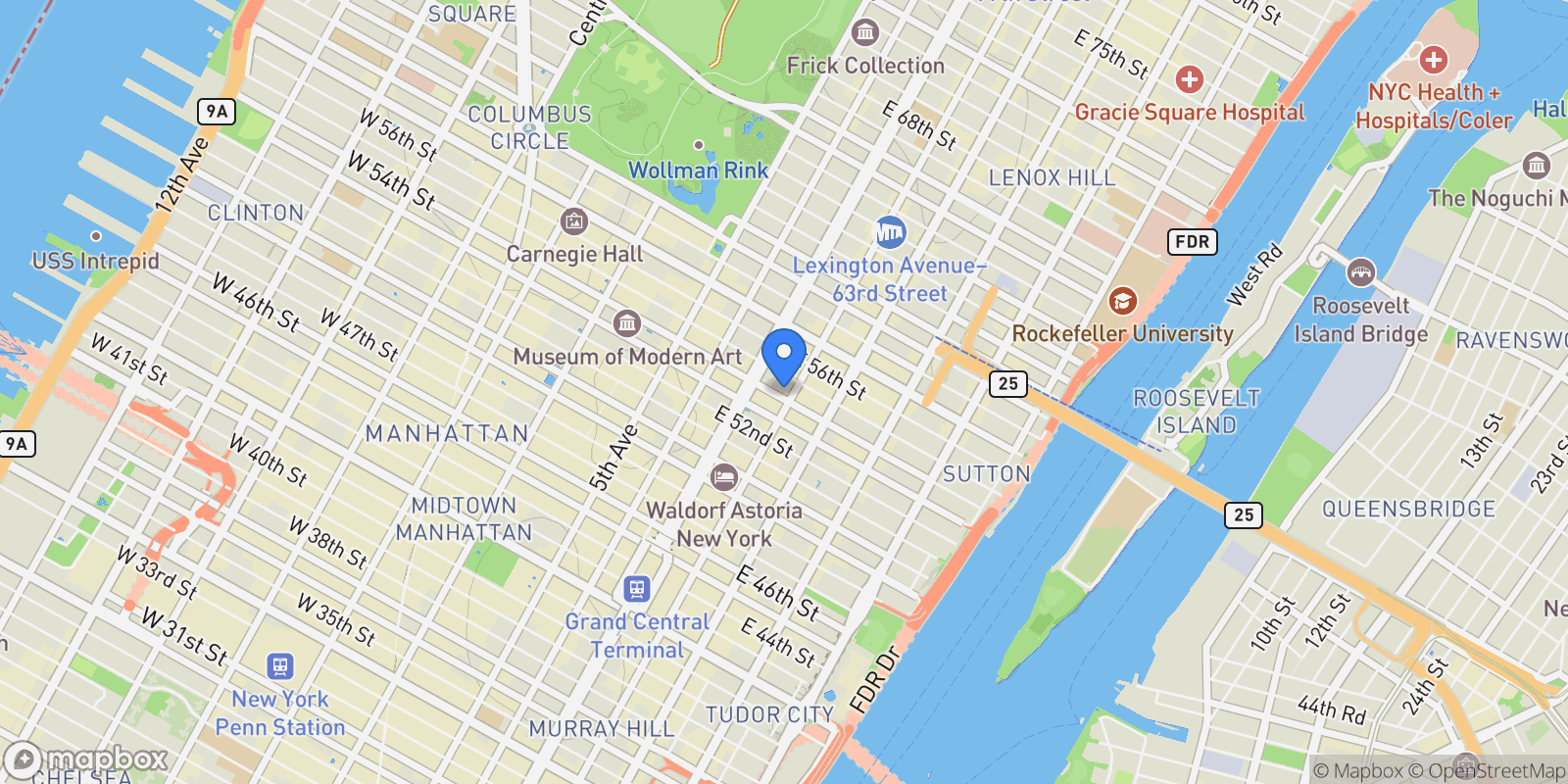 Map showing Lex 54 Condominium, 135 E 54TH ST, New York, New York, United States.