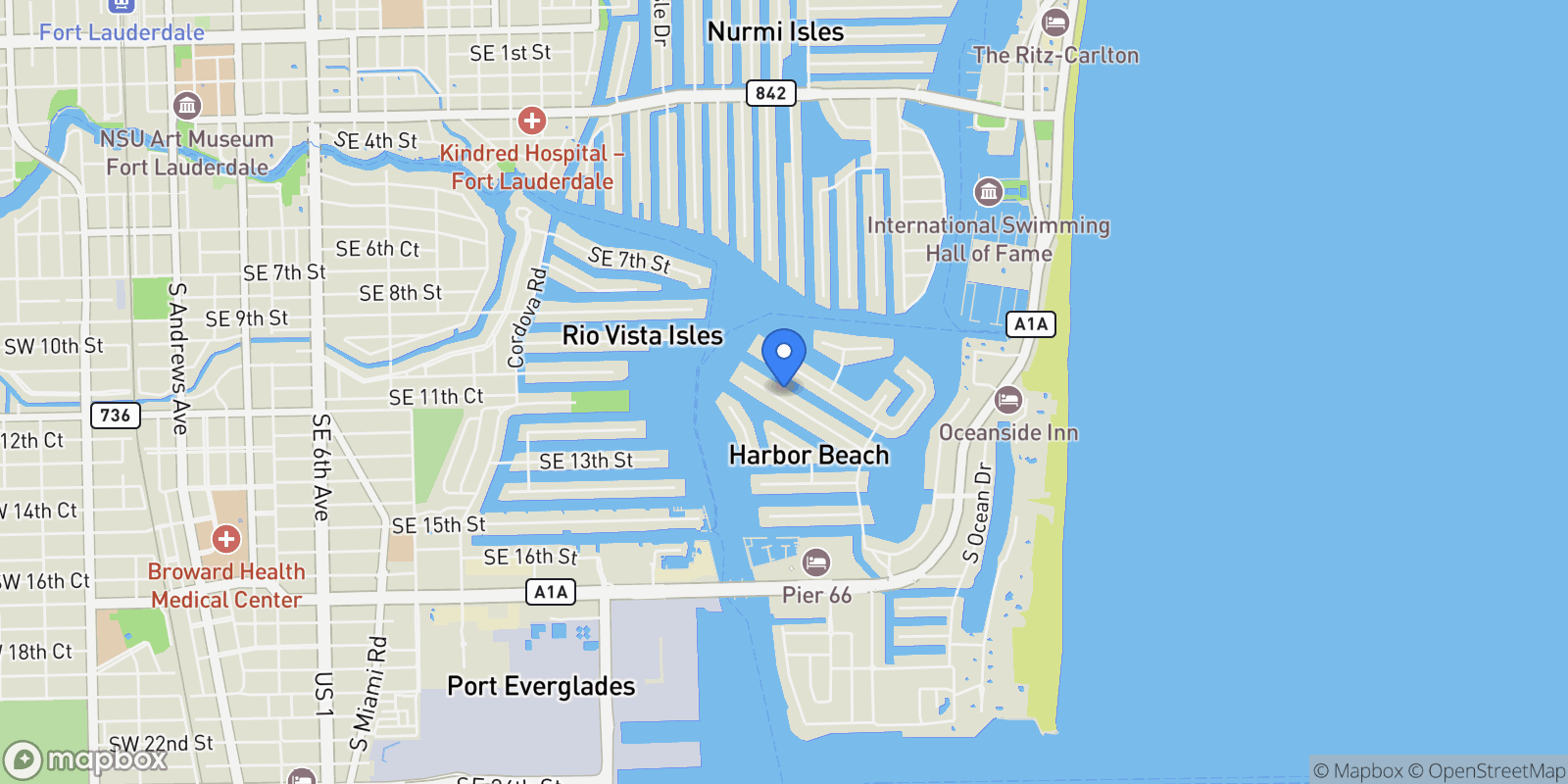 Map showing 2455 Del Lago Dr, Fort Lauderdale, Florida, United States.