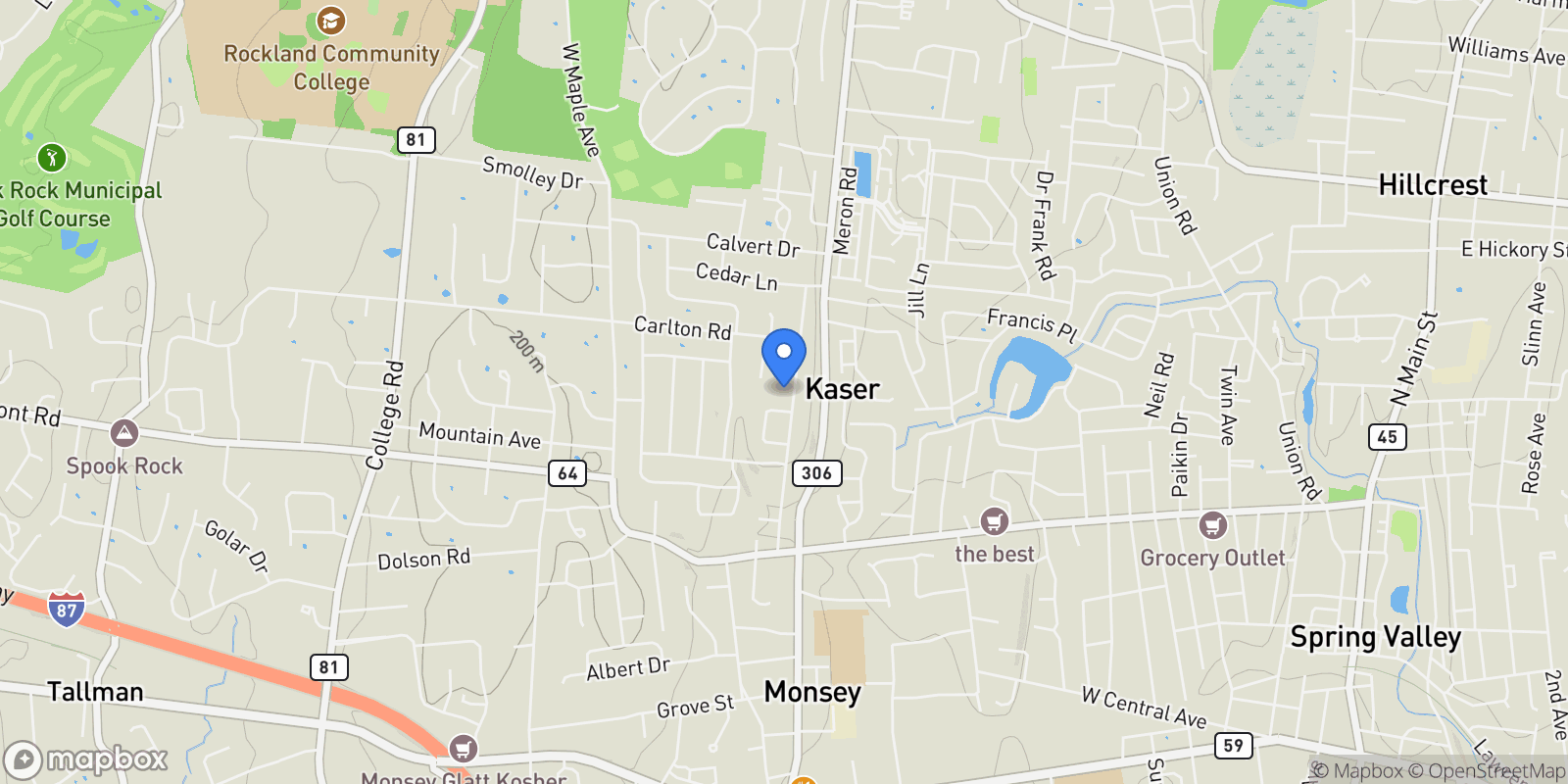 Map showing 141 Blauvelt Road #103, Monsey, NY 10952, Airmont, New York, United States.