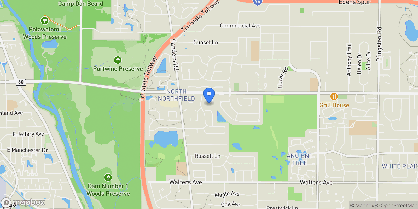 Map showing 837 Timbers Edge Lane, Northbrook, IL, 60062, USA, Northbrook, Illinois, United States.