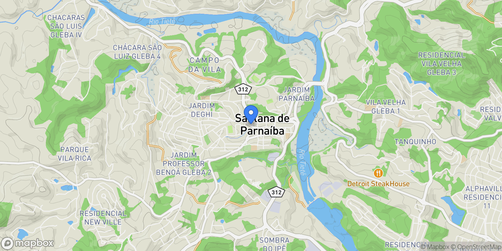 Map showing Santana de Parnaíba, State of São Paulo, Brazil.