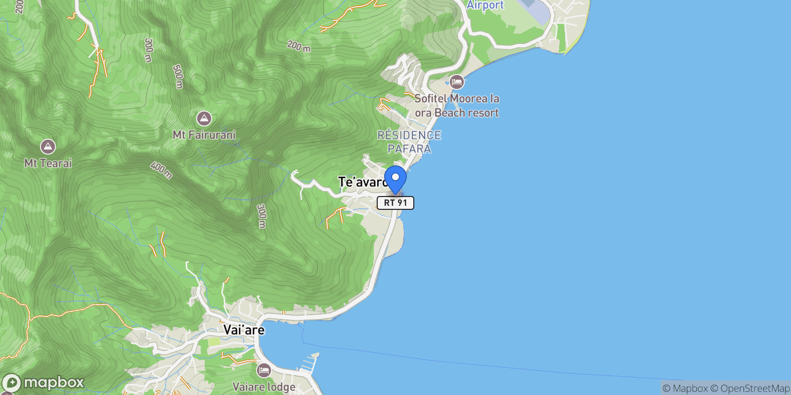 Map showing Teavaro, Teavaro, Moorea-Maiao, French Polynesia.