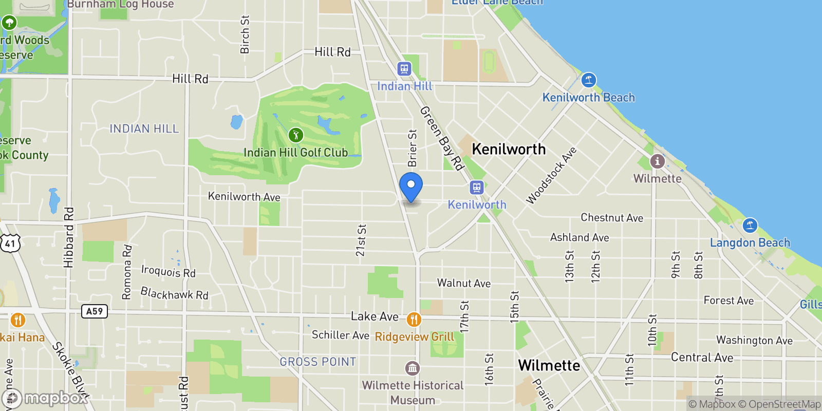Map showing 700 Park Drive, Kenilworth, IL, 60043, USA, Kenilworth, Illinois, United States.