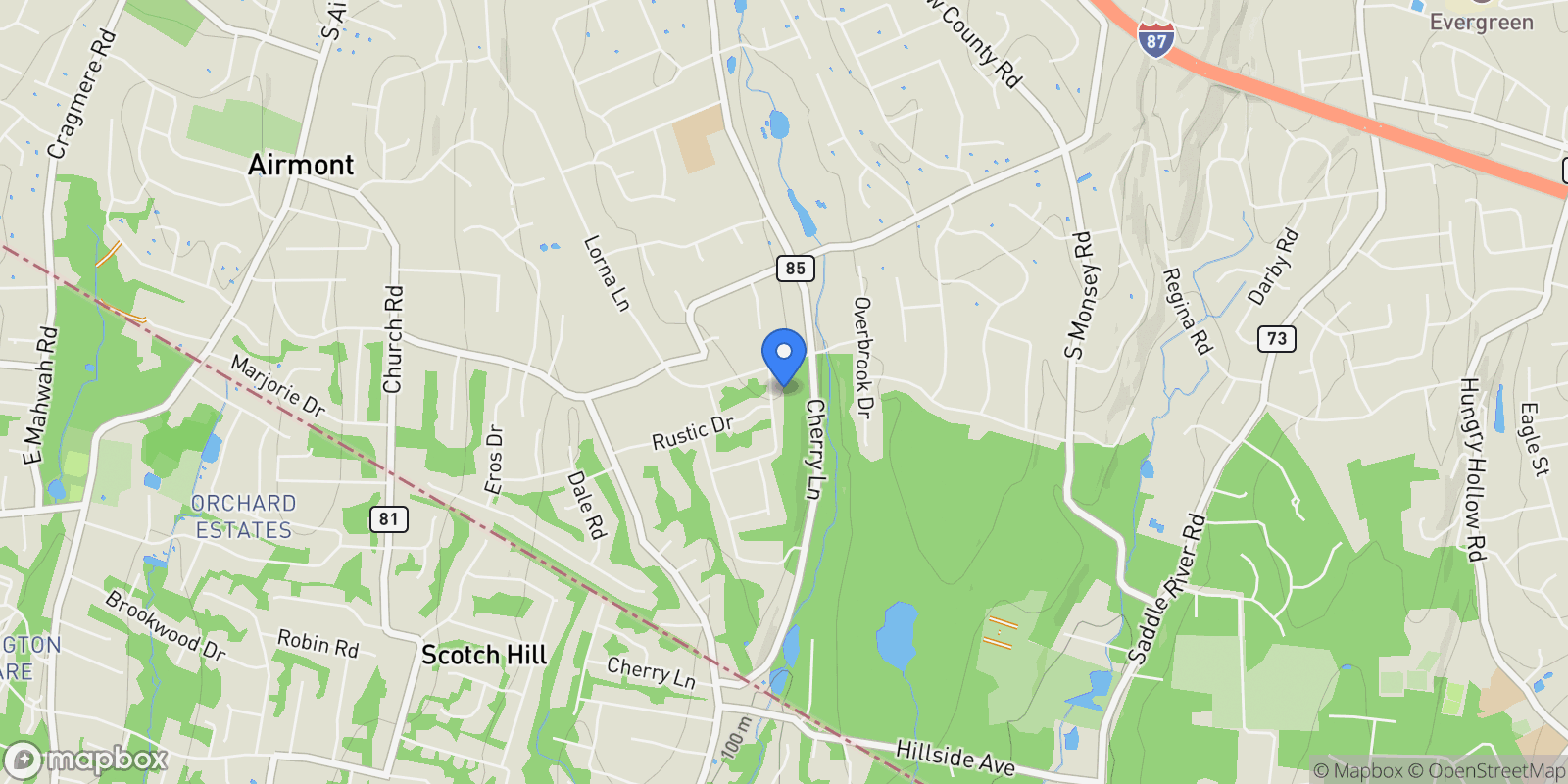 Map showing 19 Apple Blossom Court, Airmont, NY 10952, Airmont, New York, United States.