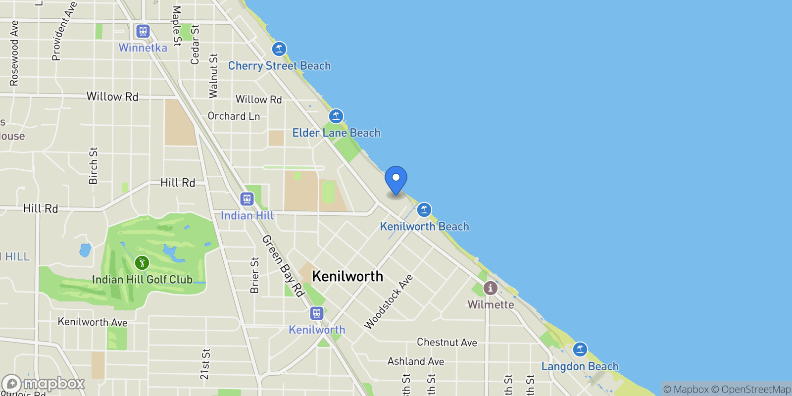 Map showing 501 Sheridan Road, Kenilworth, IL, 60043, USA, Kenilworth, Illinois, United States.