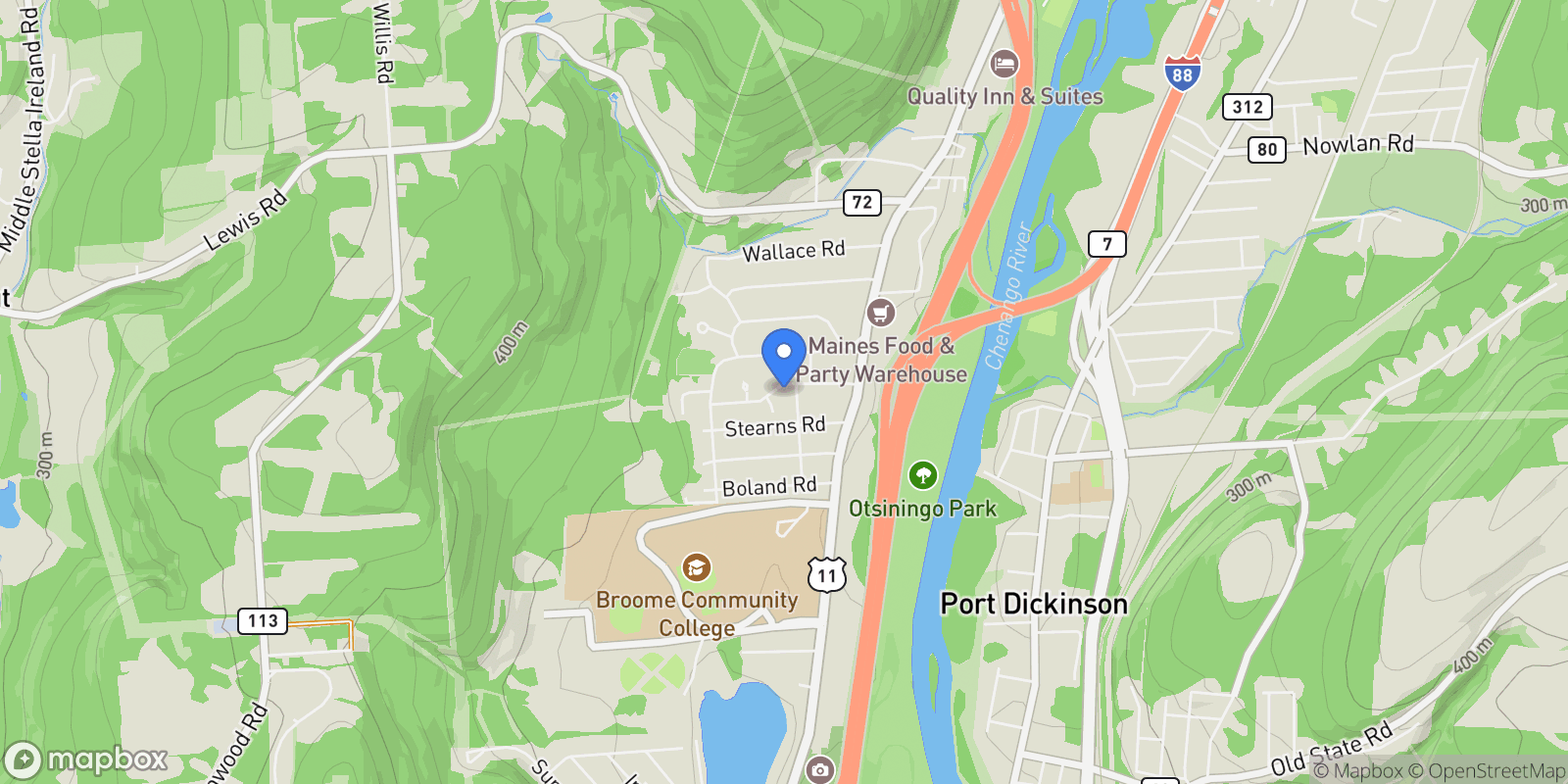 Map showing 23 Forest Hills Lane, Otisville, NY 10963, Binghamton, New York, United States.