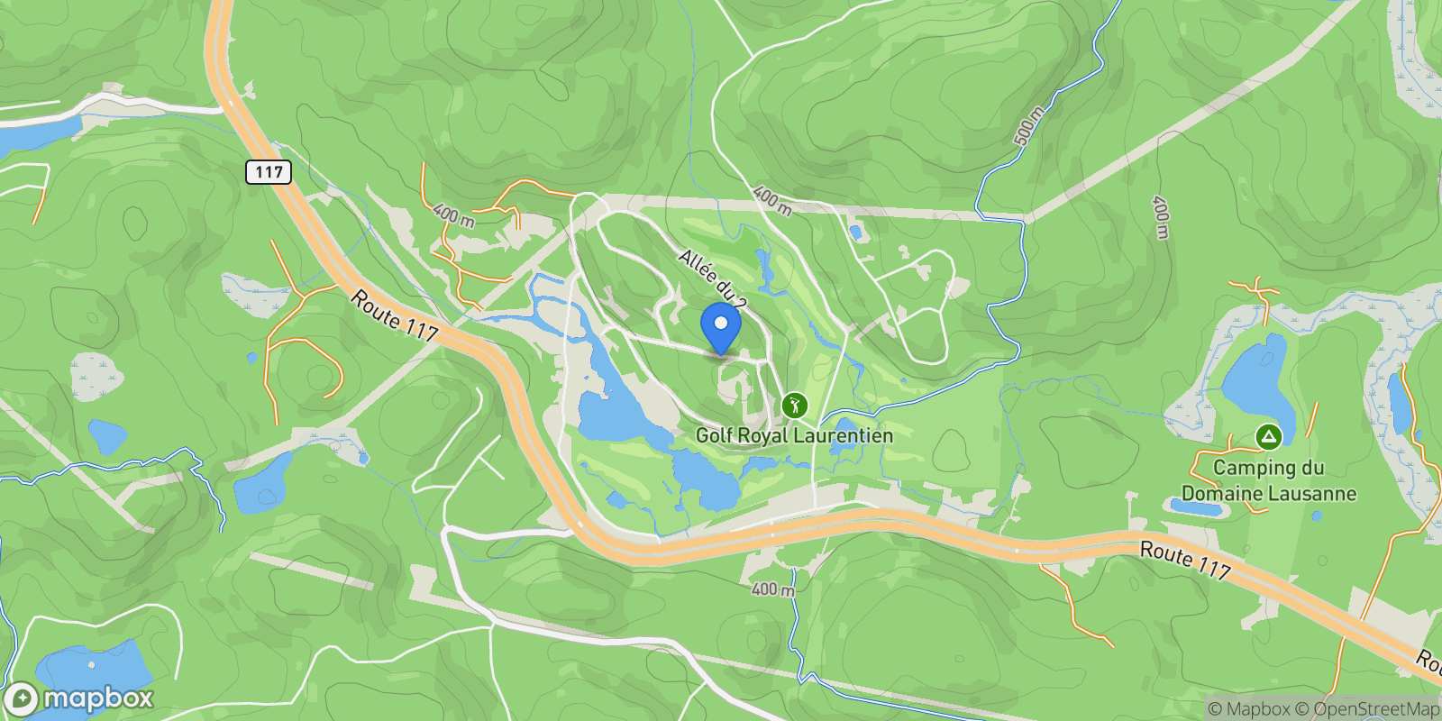 Map showing 165 Allée du Solstice 106, Lac-Supérieur, Quebec, Canada.