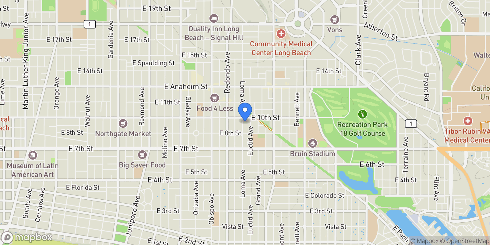Map showing 920 Loma Avenue, Signal Hill, California, United States.