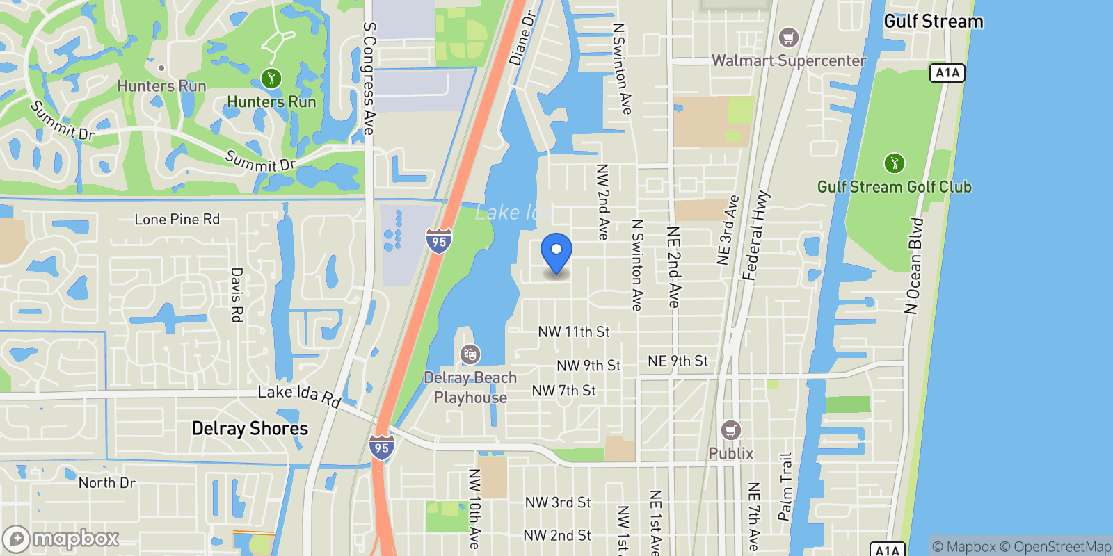 Map showing 501 NW 13th Street, Delray Beach, Florida, United States.