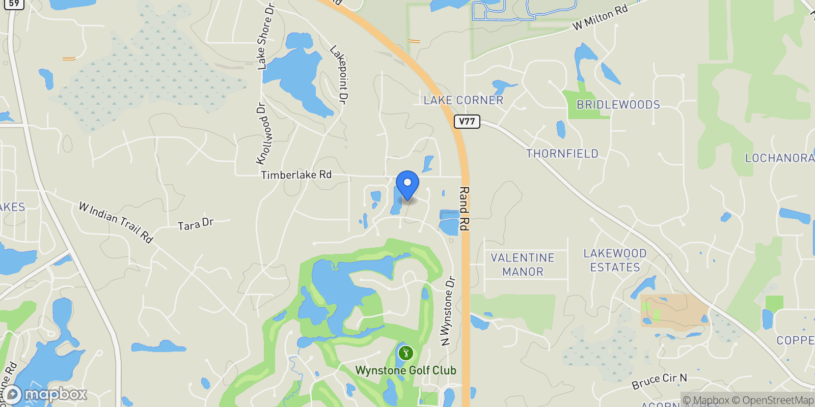 Map showing 46 Candlewood Drive, North Barrington, IL, 60010, USA, Barrington Hills, Illinois, United States.