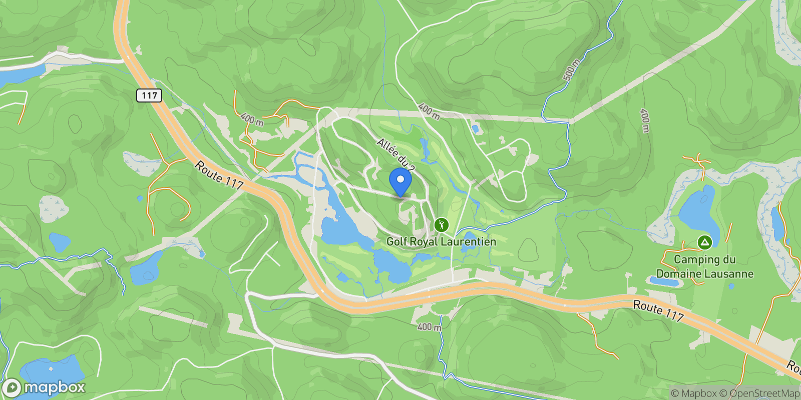Map showing 165 Allée du Solstice 401, Lac-Supérieur, Quebec, Canada.