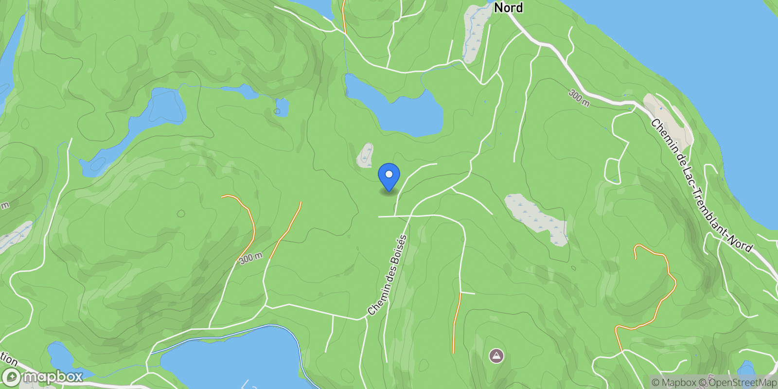 Map showing 16 Ch. du Chasseur, Mont-Tremblant, Quebec, Canada.