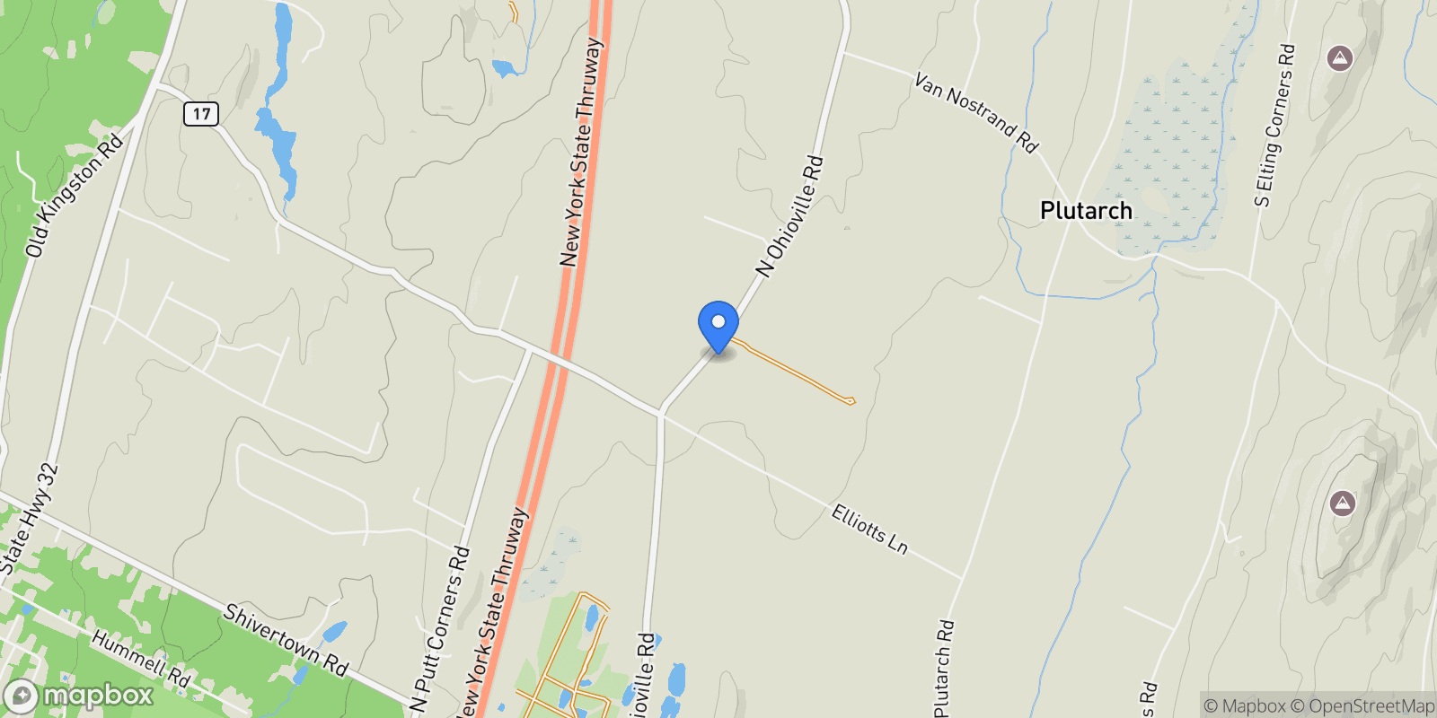 Map showing 344 N Ohioville Road, New Paltz, NY 12561, West Park, New York, United States.