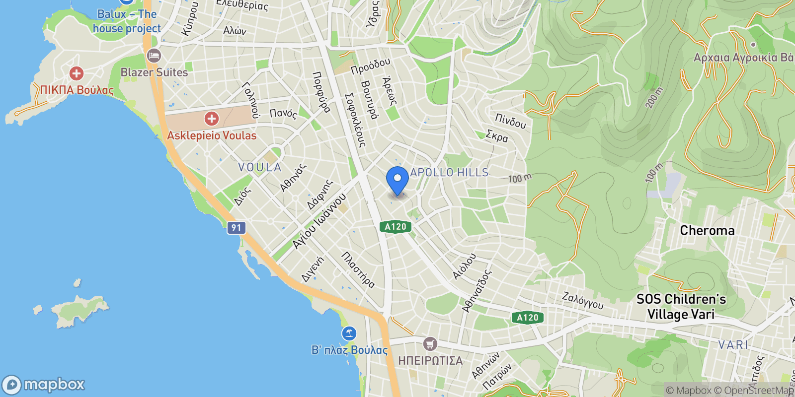 Map showing Spetson 39, Voula 166 73, Greece, Voula, Attica, Greece.