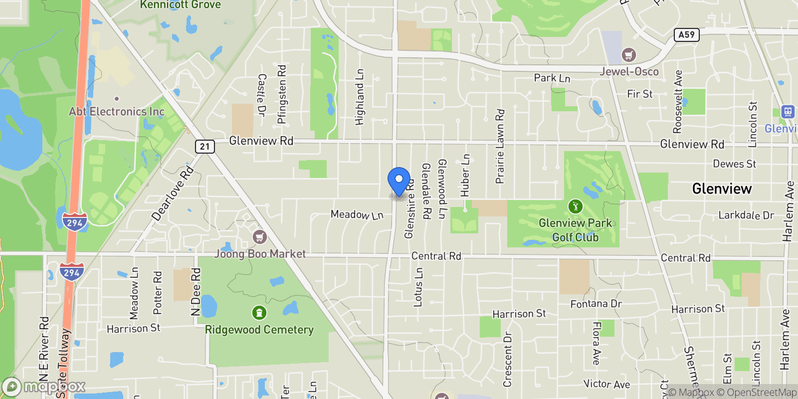Map showing 783 Greenwood Road, Northbrook, IL, 60062, USA, Glenview, Illinois, United States.