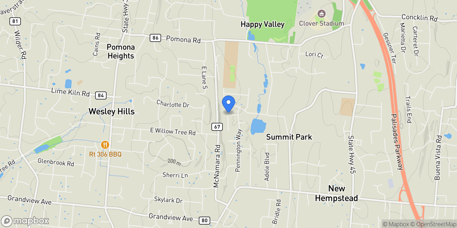 Map showing 6 Argo Lane, Monsey, NY 10977, Spring Valley, New York, United States.