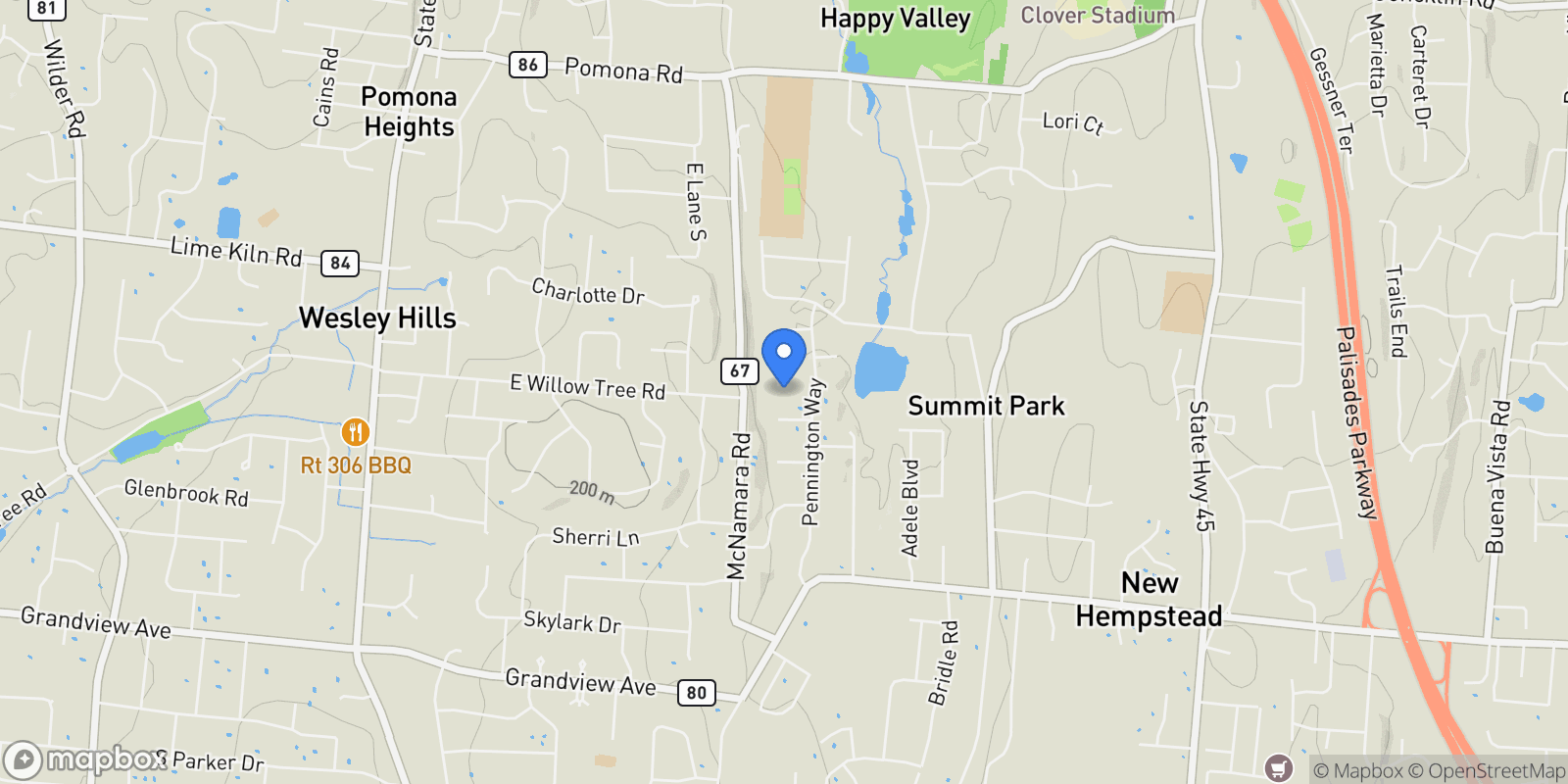 Map showing 27 Argo Lane, Monsey, NY 10977, Spring Valley, New York, United States.