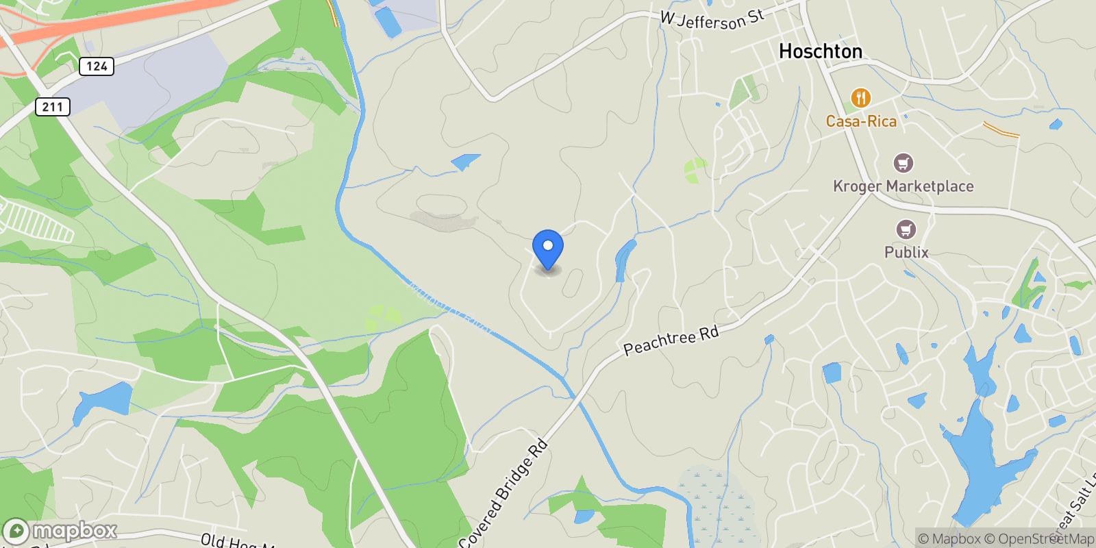 Map showing Hoschton, Georgia, United States.