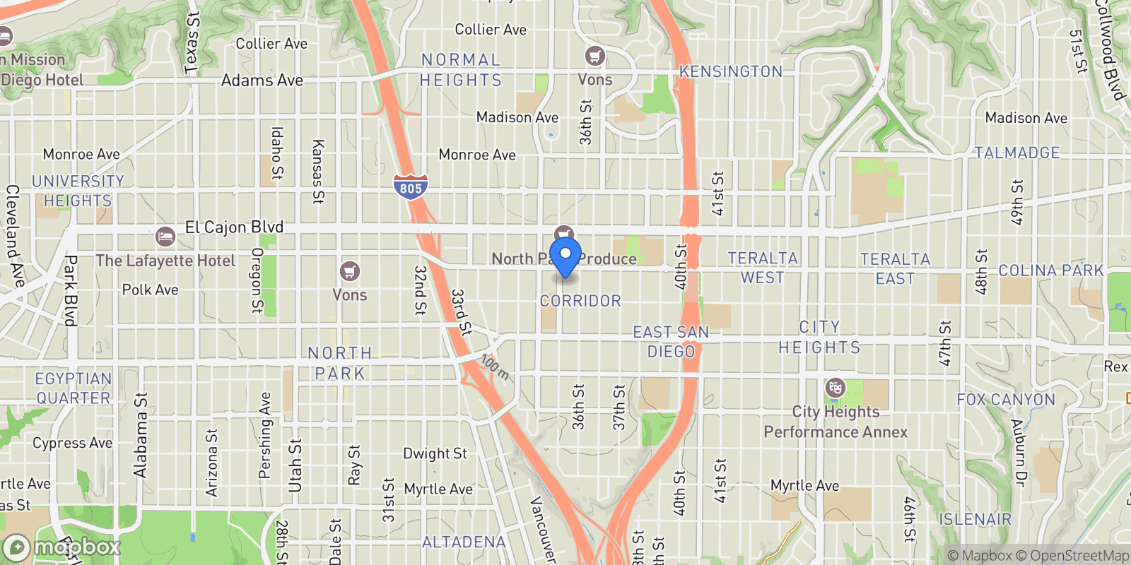 Map showing 4153 Wilson Avenue, San Diego, California, United States.