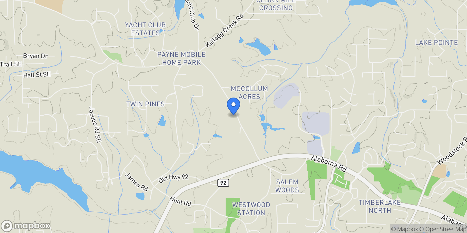 Map showing Acworth, Georgia, United States.