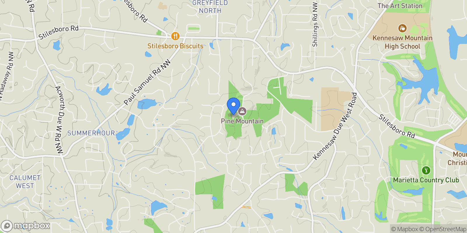 Map showing Kennesaw, Georgia, United States.