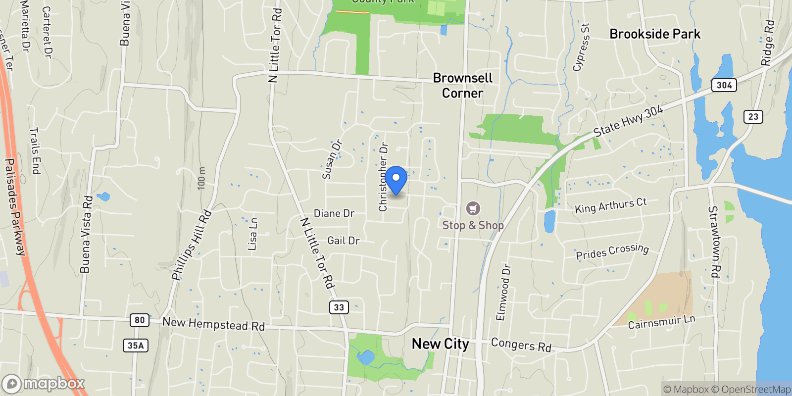 Map showing 31 Concord Drive, New City, NY 10956, New City, New York, United States.