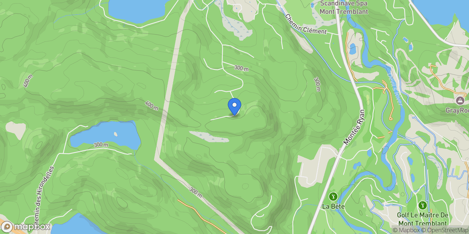 Map showing 155 Ch. de la Corniche, Mont-Tremblant, Quebec, Canada.